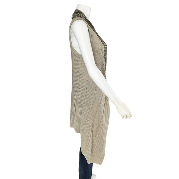 Alice + Olivia BOHO Artsy Vest sz S Sequin Beaded Asymmetric Glam Chic Layering - Picture 10 of 15